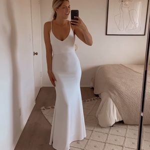 Lulus infinite glory white maxi dress